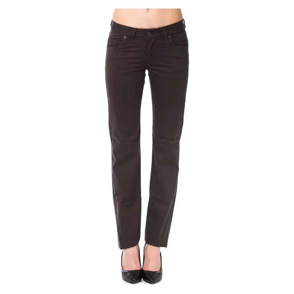 Elegant Brown Regular Fit Designer Pants