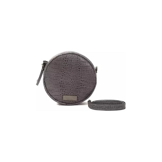 Chic Gray Croc-Embossed Crossbody