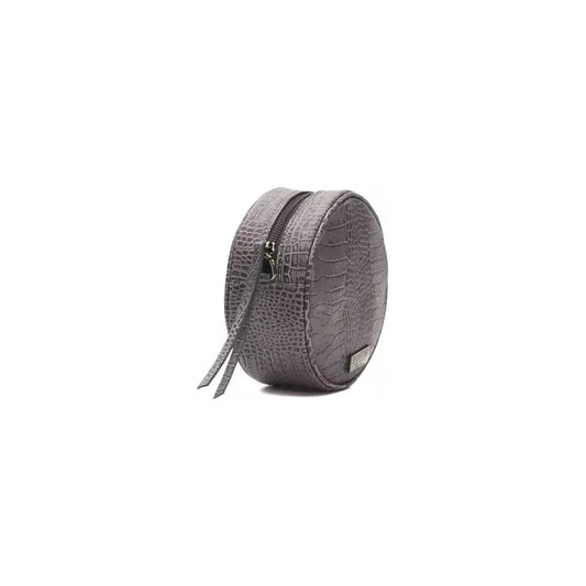 Chic Gray Croc-Embossed Crossbody