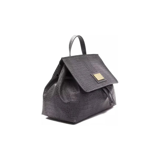 Convertible Croc-Print Leather Handbag