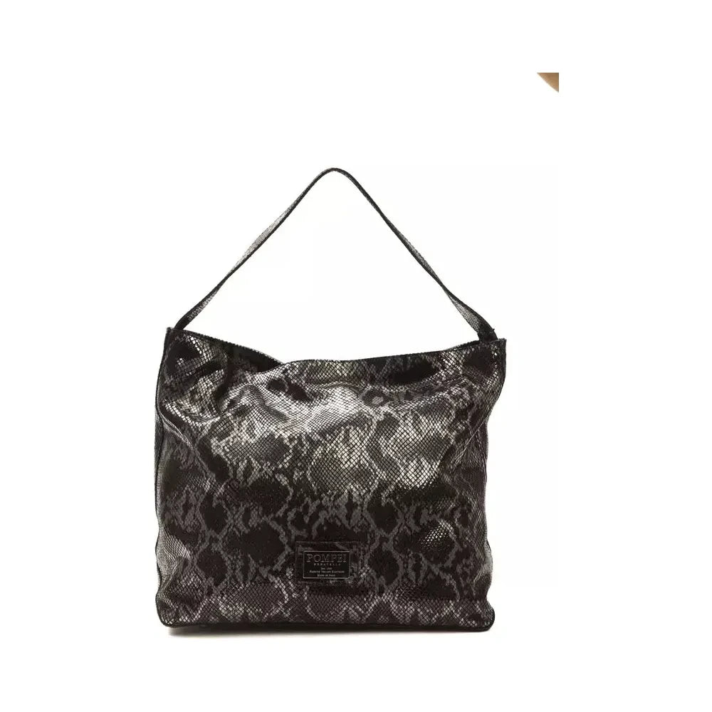 Chic Python Print Leather Shoulder Bag