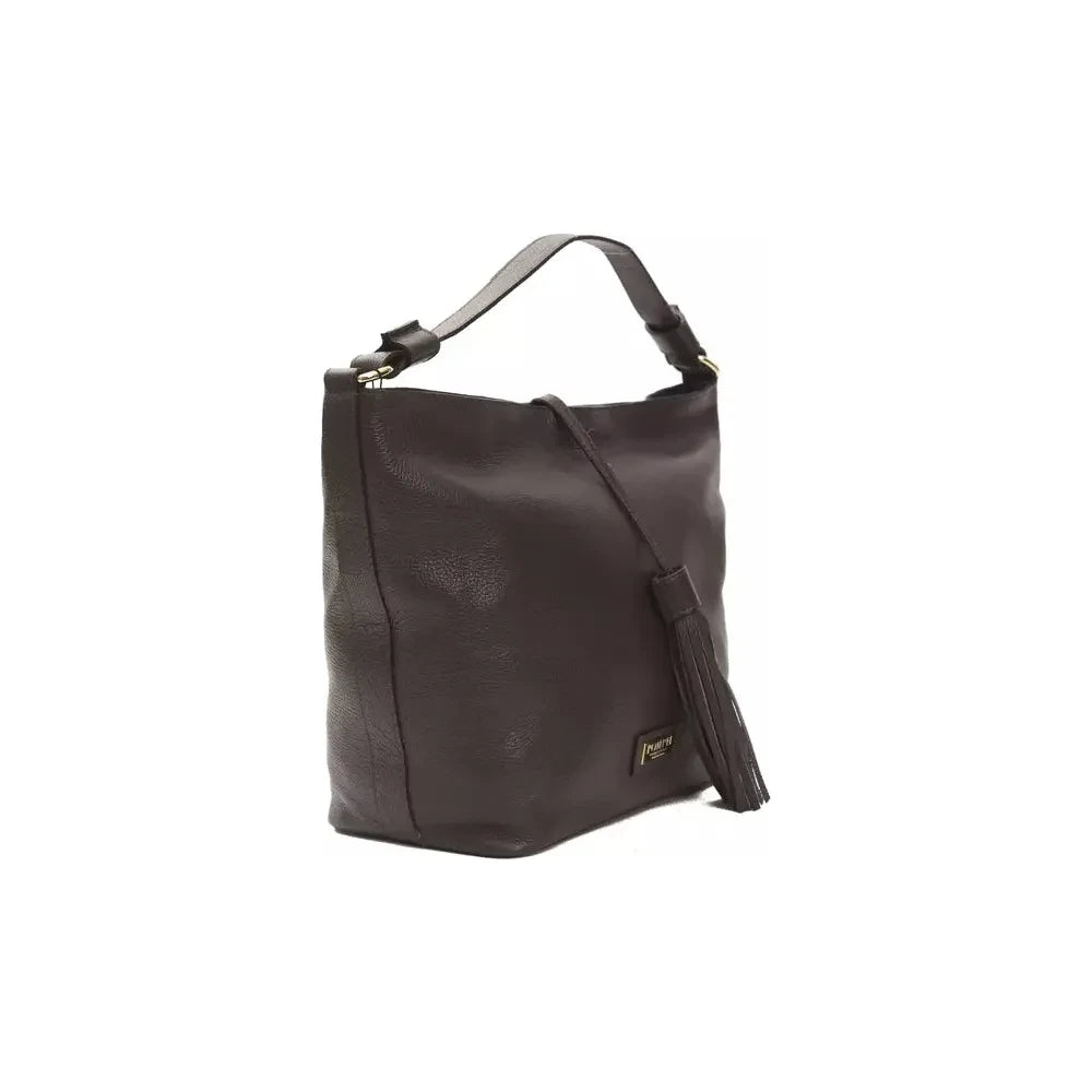 Elegant Leather Shoulder Bag in Earthy Brown