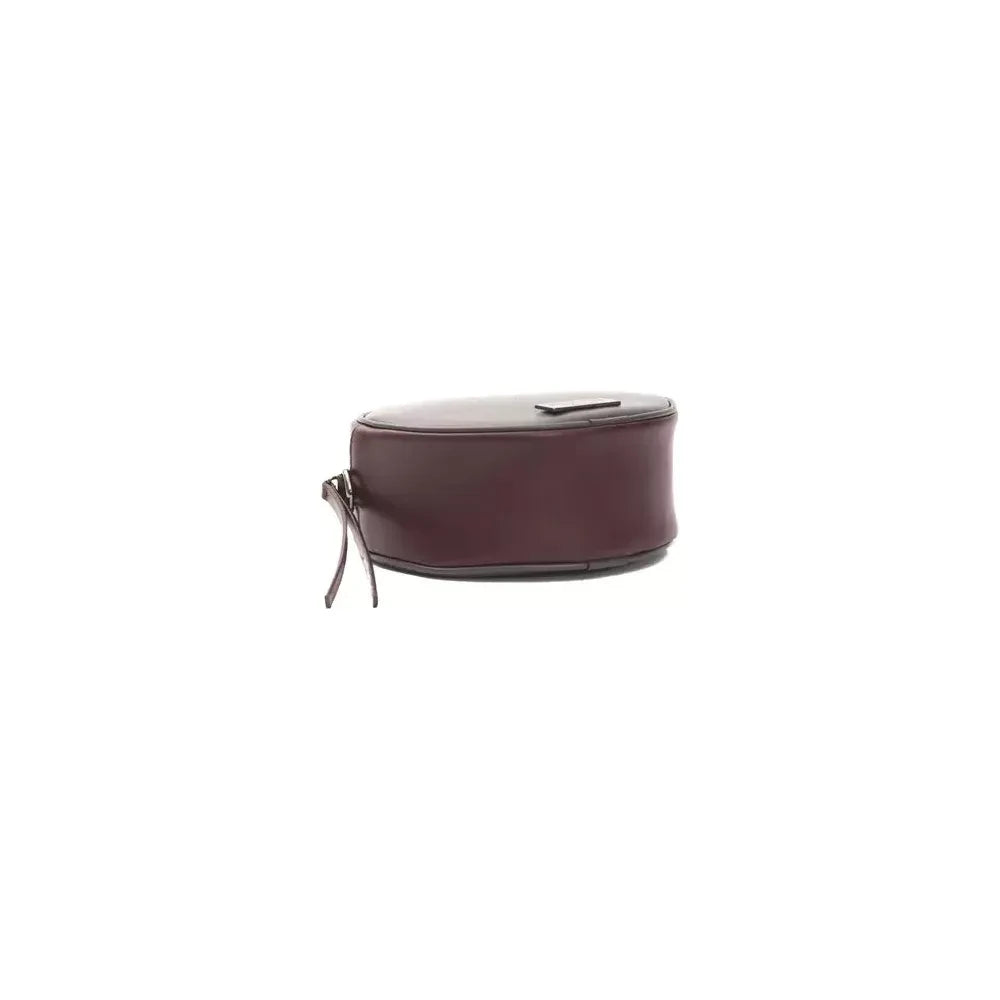 Chic Burgundy Small Oval Crossbody Bag