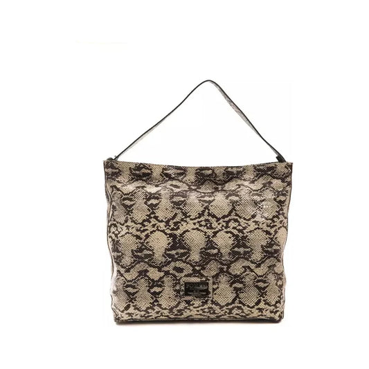 Chic Python Print Leather Shoulder Bag