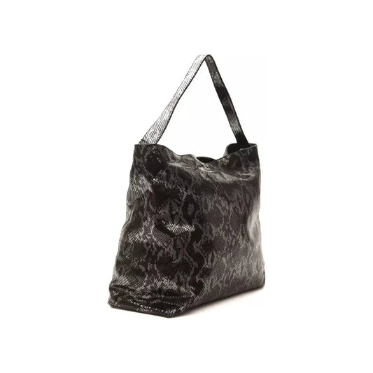 Chic Python Print Leather Shoulder Bag