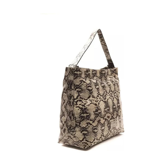 Chic Python Print Leather Shoulder Bag