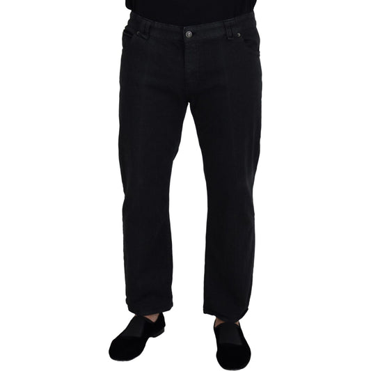 Elegant Black Mainline Cotton Jeans