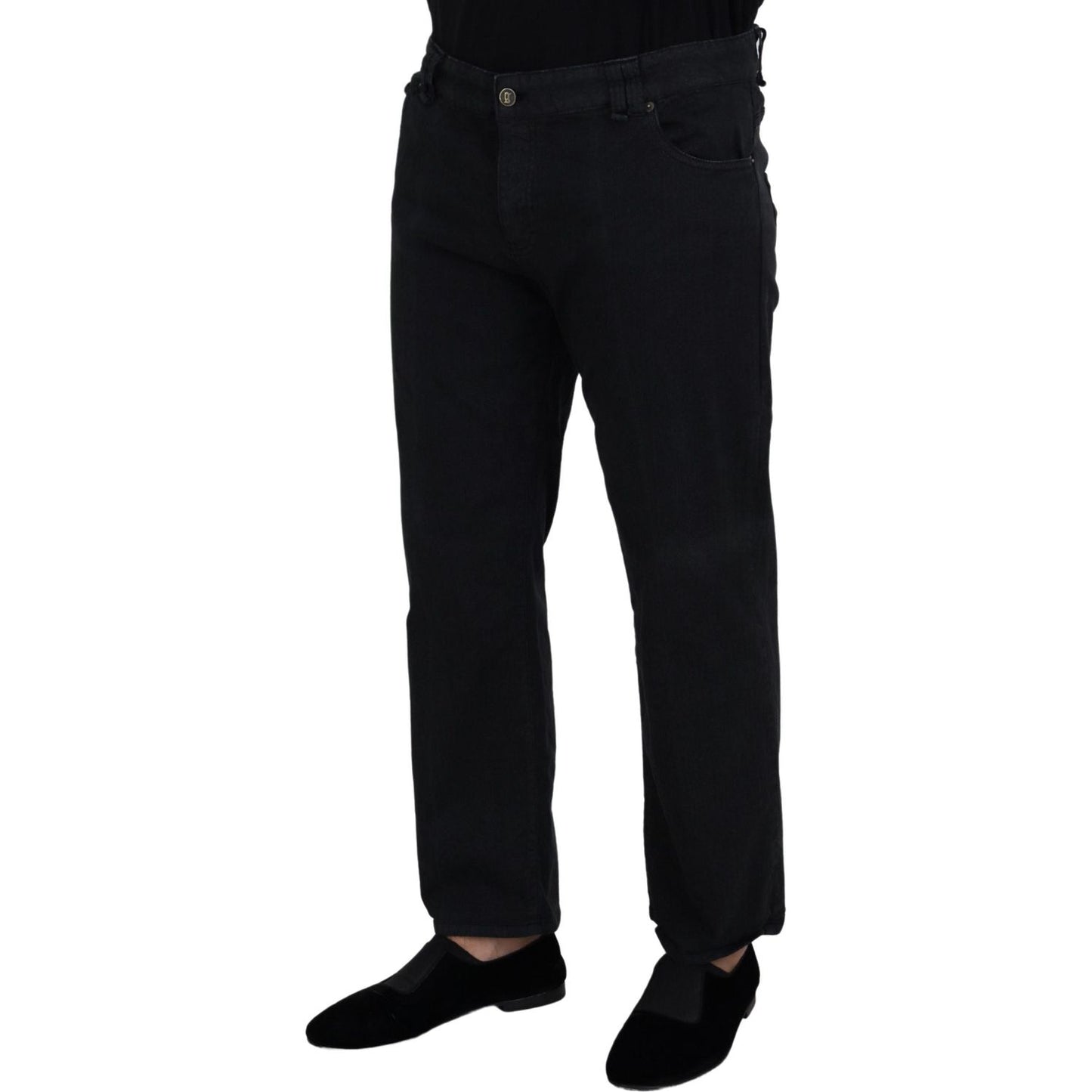 Elegant Black Mainline Cotton Jeans