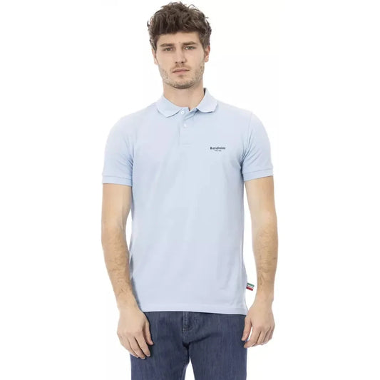 Elegant Light Blue Cotton Polo Shirt