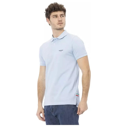 Elegant Light Blue Cotton Polo Shirt