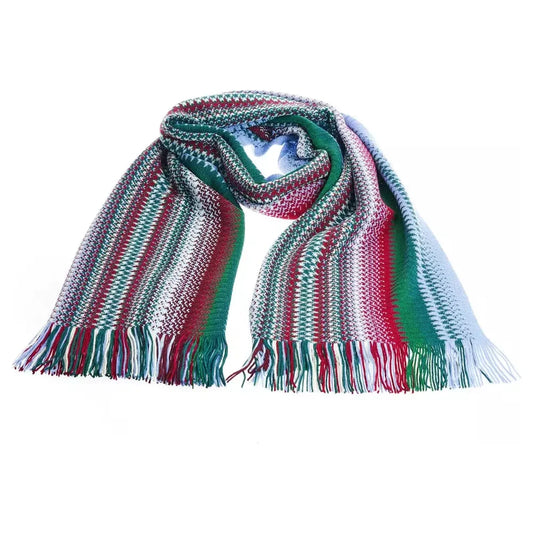 Vibrant Geometric Patterned Fringe Scarf