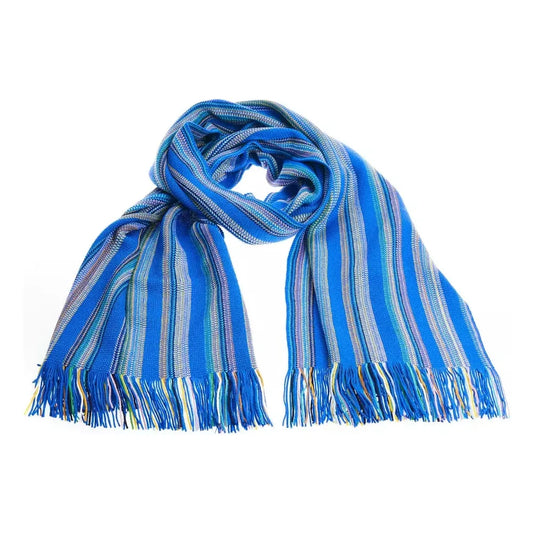 Vibrant Geometric Pattern Fringed Scarf