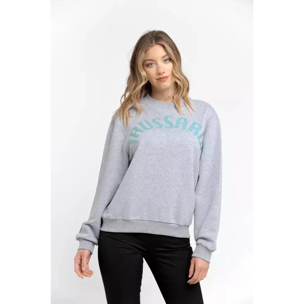 Oversized Round-neck Cotton Blend Sweatshirt