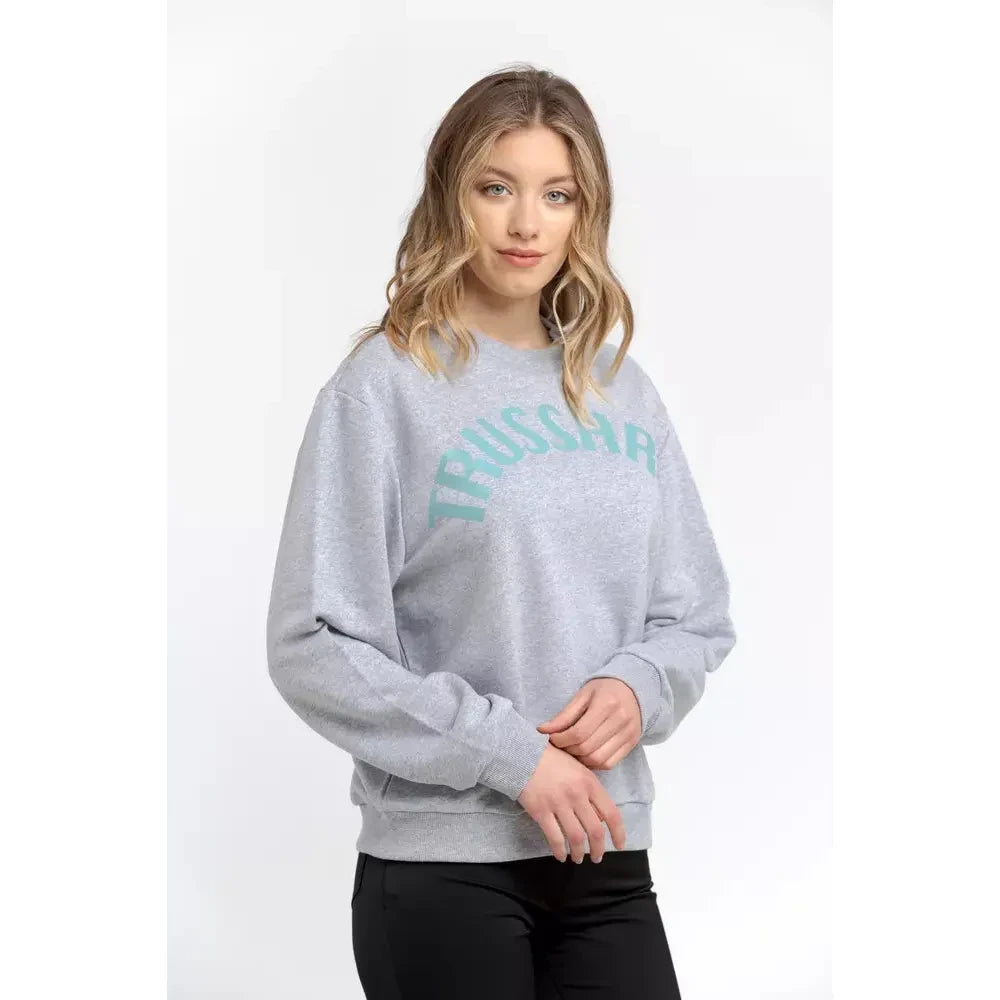 Oversized Round-neck Cotton Blend Sweatshirt