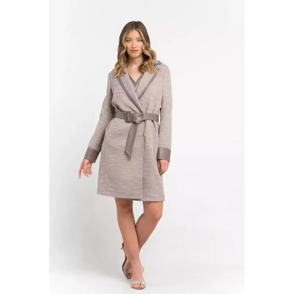 Trussardi Beige Cotton Women Coat Dress