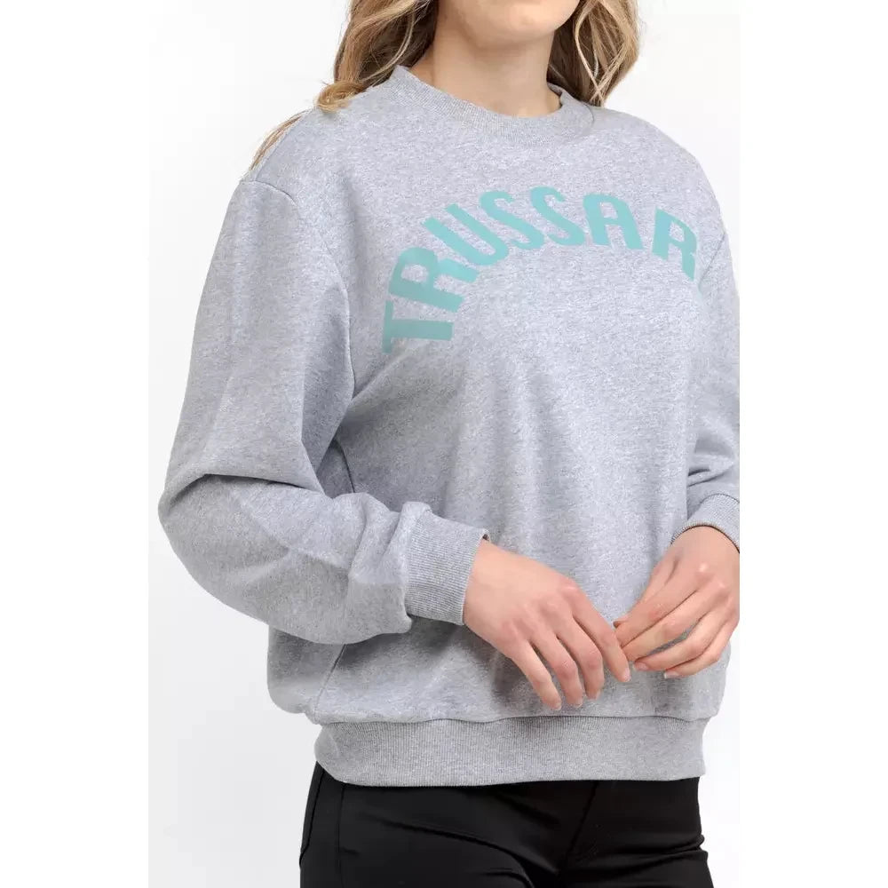 Oversized Round-neck Cotton Blend Sweatshirt