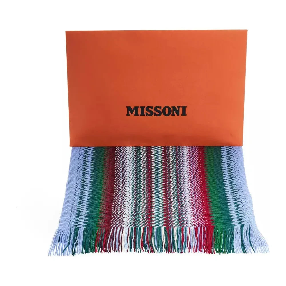 Vibrant Geometric Patterned Fringe Scarf