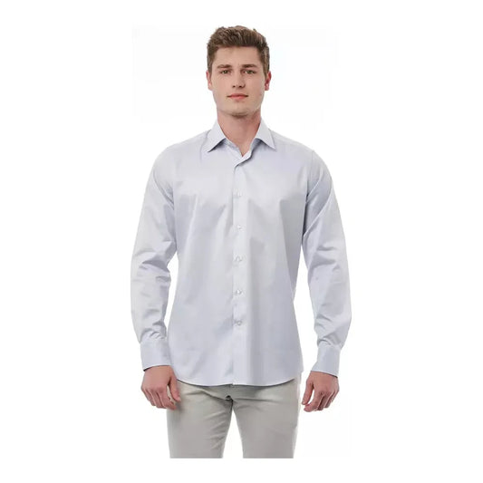 Regular Fit Italian Collar Shirt in Gray