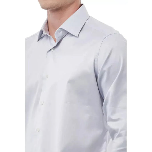 Regular Fit Italian Collar Shirt in Gray