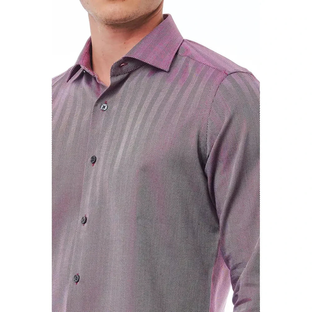 Burgundy Slim Fit French Collar Shirt