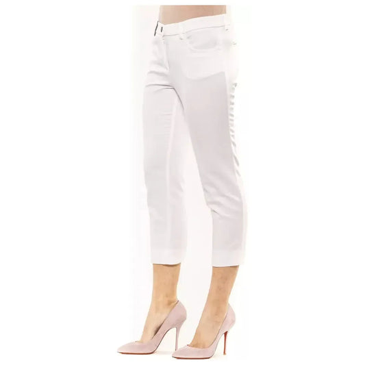 Chic High-Waist Ankle Pants in White