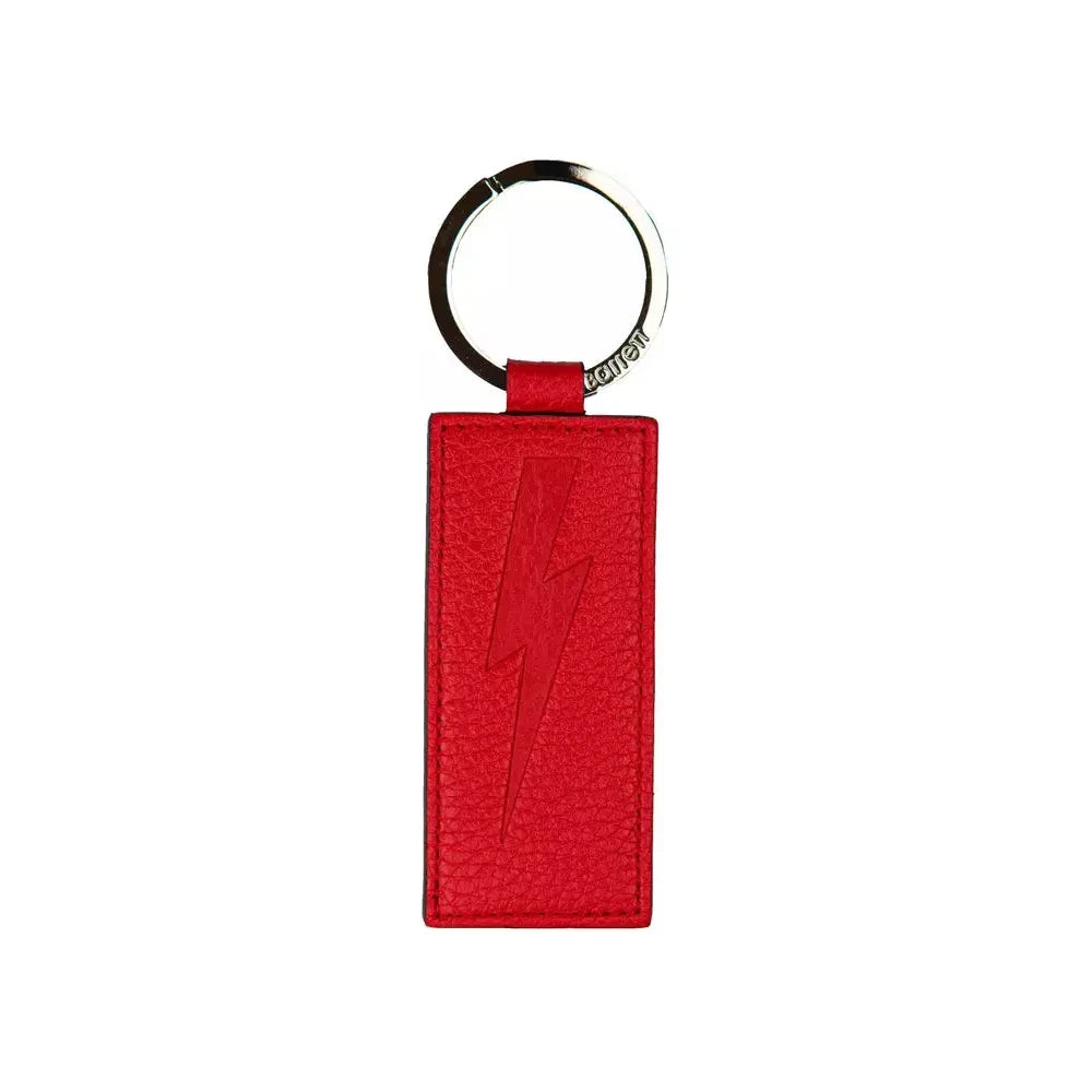 Chic Red Leather Keychain for Men