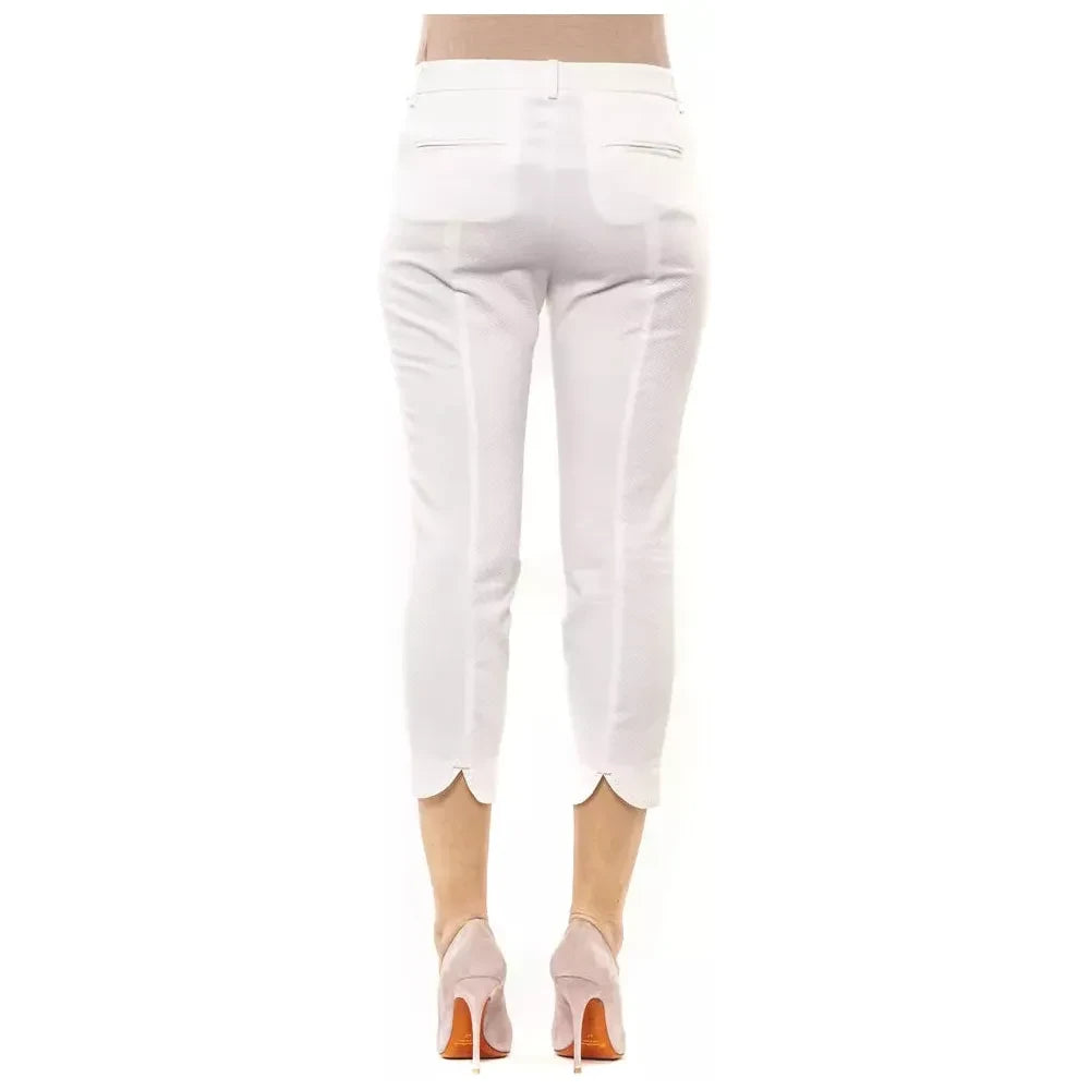 Chic High-Waist Ankle Pants in White