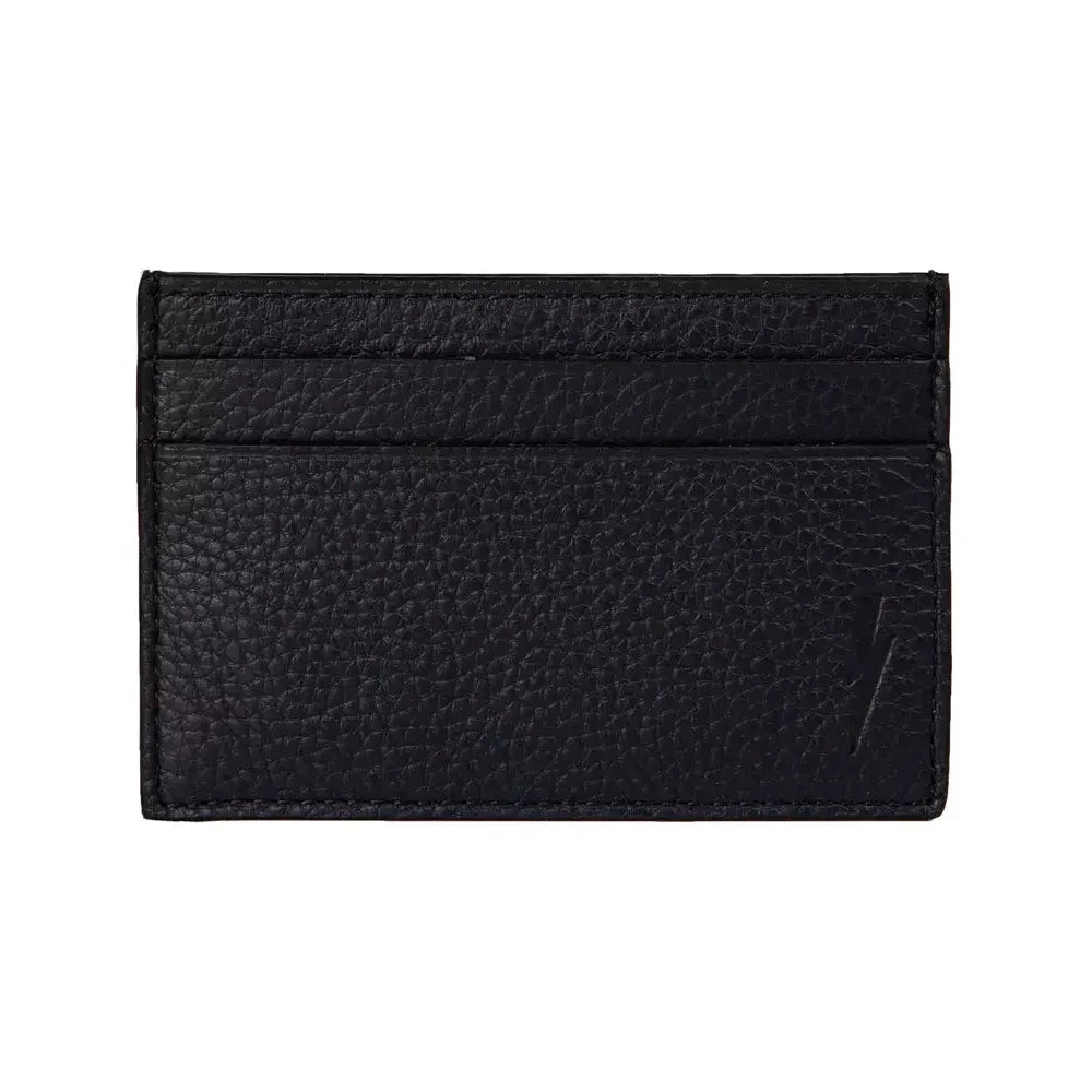 Sleek Black Leather Card Holder Wallet