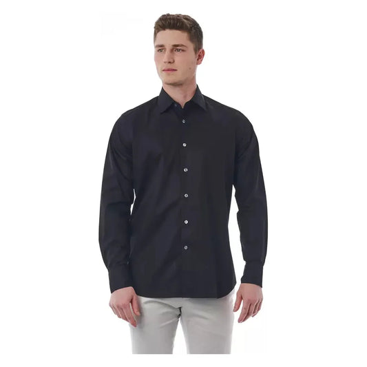 Elegant Black Cotton Italian Shirt Bagutta