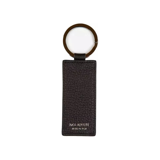 Sleek Black Leather Keychain for Men