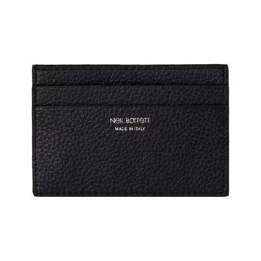 Sleek Black Leather Card Holder Wallet