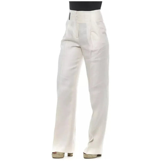 Elegant High-Waisted Flax Palazzo Pants