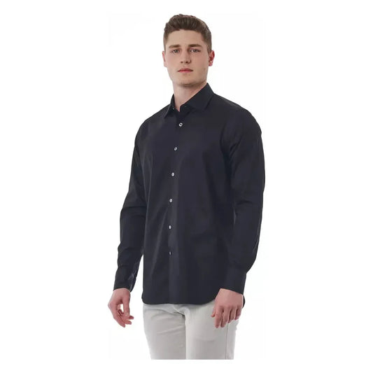 Bagutta Elegant Black Cotton Italian Shirt Bagutta