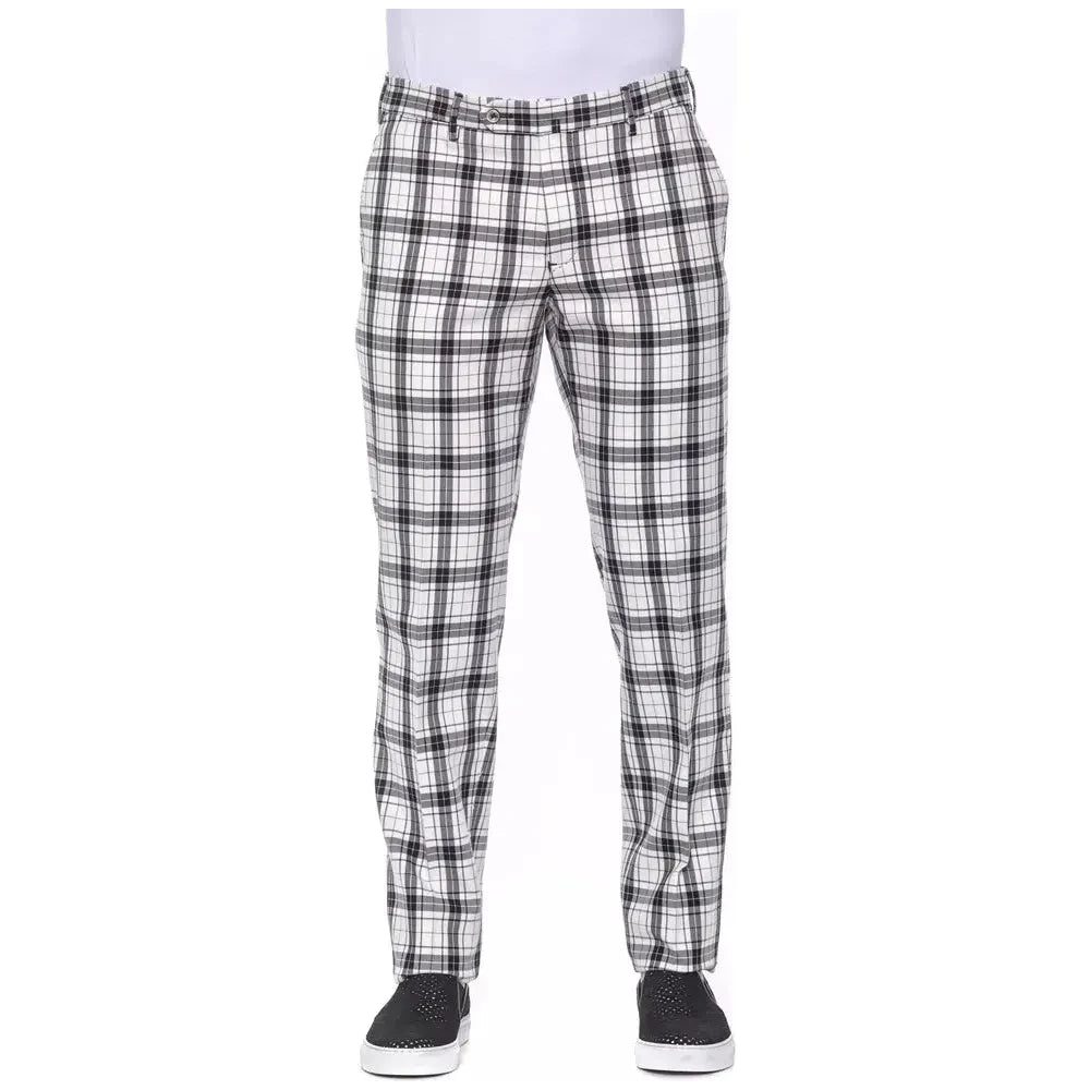 Elegant Checked Cotton Trousers