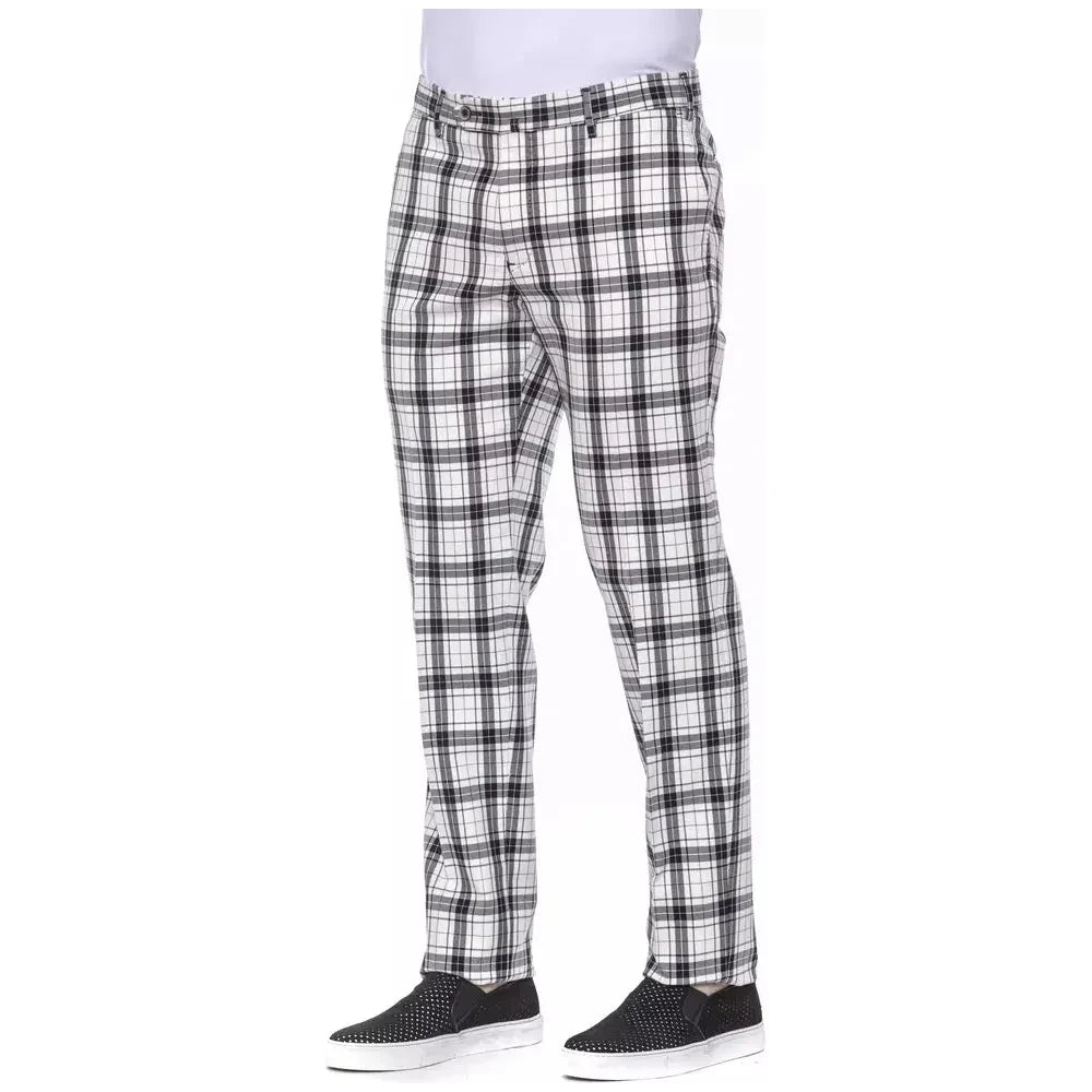 Elegant Checked Cotton Trousers