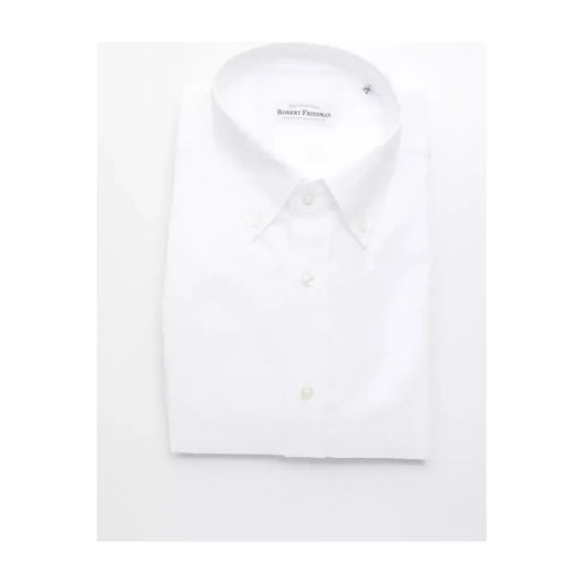 Elegant White Cotton Button-Down Shirt