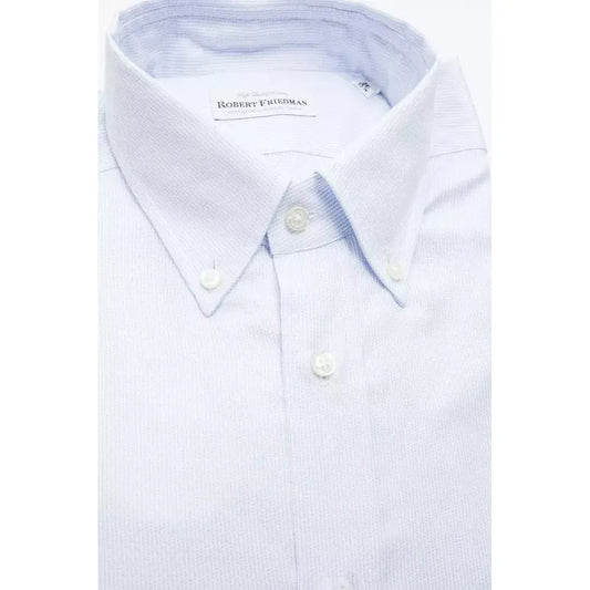 Robert Friedman Elegant Light Blue Cotton Shirt Robert Friedman