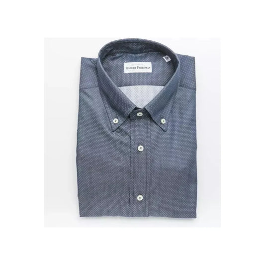 Elegant Blue Cotton Regular Fit Shirt