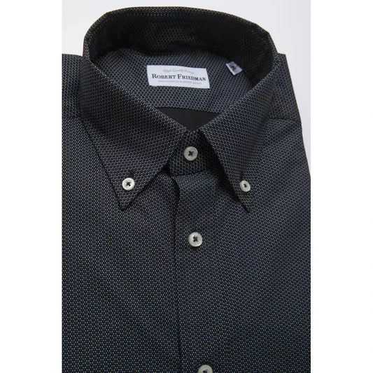 Elegant Black Cotton Button-Down Shirt