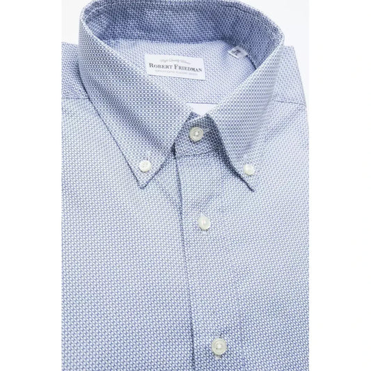 Robert Friedman Elegant Light Blue Cotton Shirt Robert Friedman