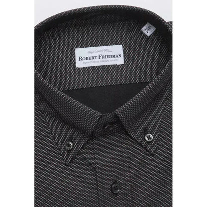 Robert Friedman Black Cotton Men's Shirt