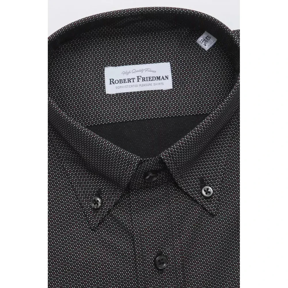 Elegant Cotton Button-Down Shirt in Black