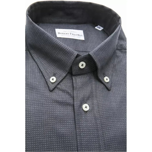 Robert Friedman Chic Green Button Down Regular Fit Shirt Robert Friedman