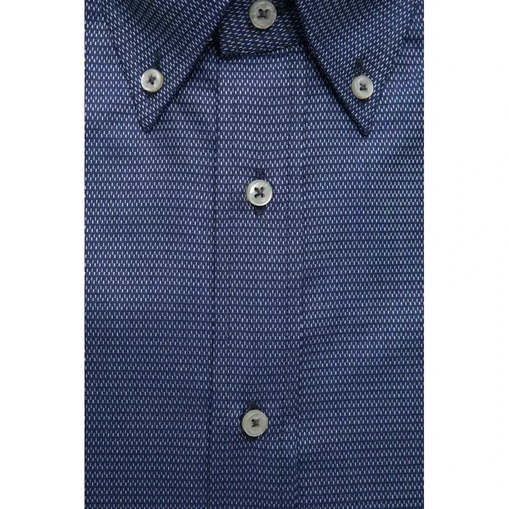 Elegant Blue Cotton Button Down Shirt