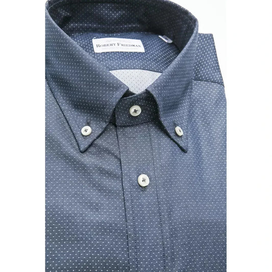 Elegant Blue Cotton Regular Fit Shirt