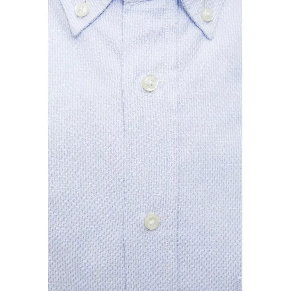 Elegant Light Blue Cotton Button-Down Shirt