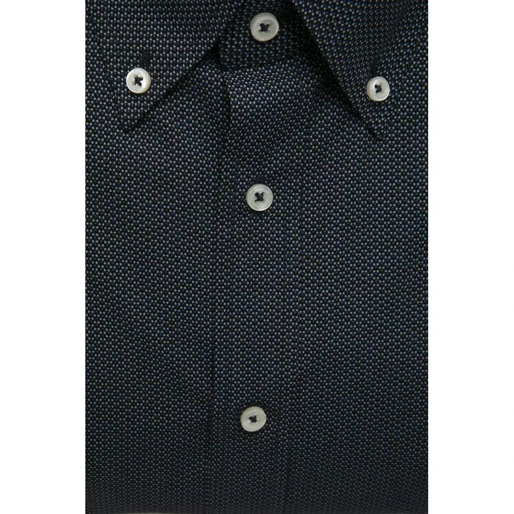 Elegant Black Cotton Button-Down Shirt