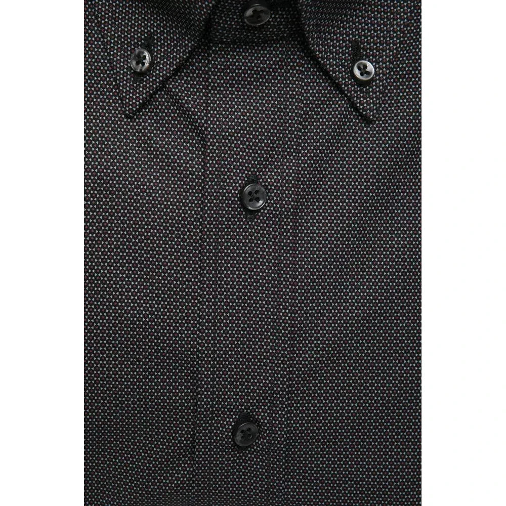 Elegant Cotton Button-Down Shirt in Black