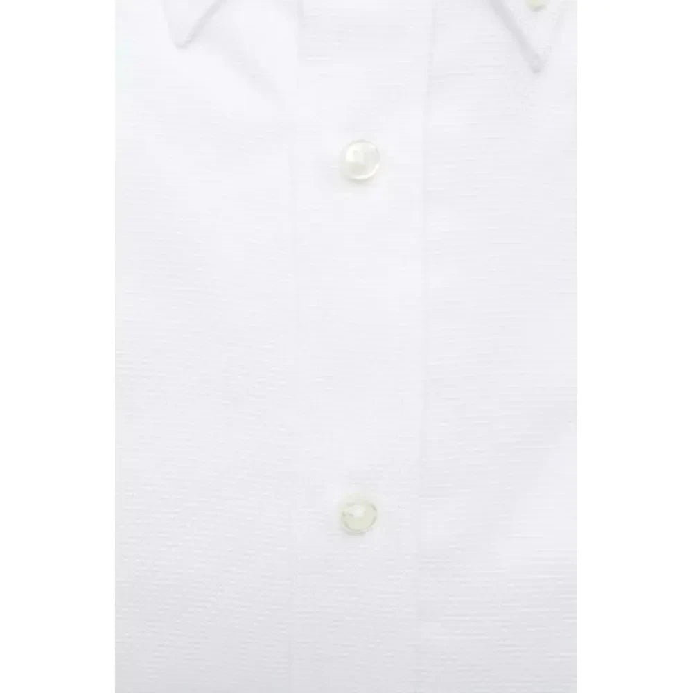 Robert Friedman Elegant White Cotton Button-Down Shirt Robert Friedman