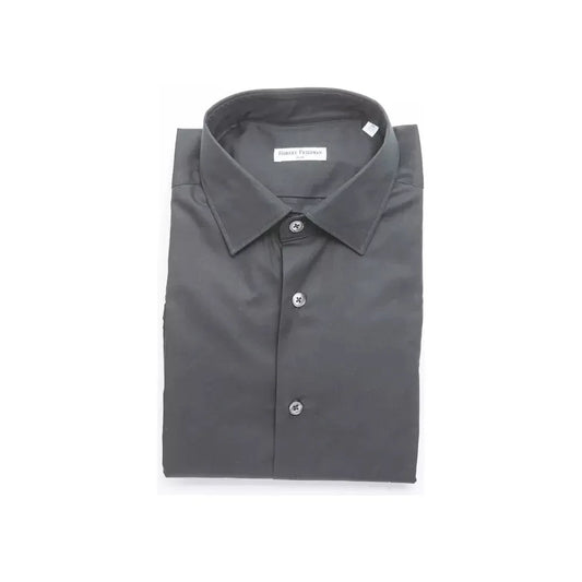 Elegant Medium Slim Collar Black Shirt